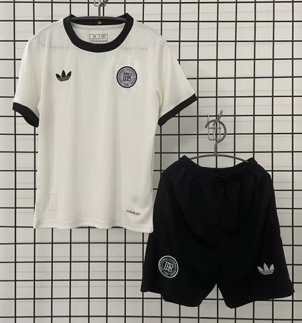 24-25 Germany White 125th Anniversary Kids Soccer Jersey