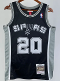 2002-03 SA Spurs GINOBILI #20 Black Retro Top Quality Hot Pressing NBA Jersey