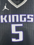 22-23 Kings FOX #5 Black Top Quality Hot Pressing NBA Jersey (Trapeze Edition)