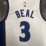 22-23 Wizards BEAL #3 White Top Quality Hot Pressing NBA Jersey (Retro Logo)