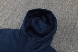 24-25 Marseille Royal Blue Hooded Windbreaker Fabric Cotton Coat(橙标)
