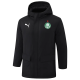 24-25 Palmeiras Black Hooded Windbreaker Fabric Cotton Coat