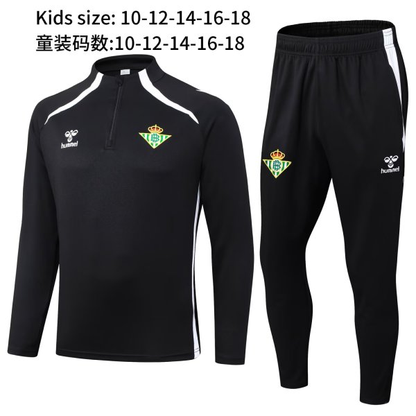25-26 Real Betis High Quality Kids Half Pull Tracksuit