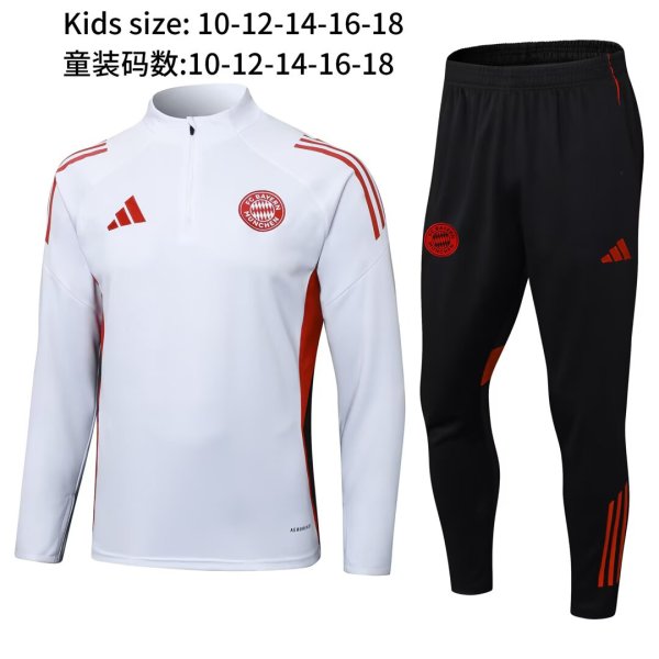25-26 Bayern High Quality Kids Half Pull Tracksuit