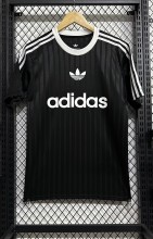 2025 AD Casual Black Fans Training shirts *三叶草