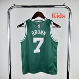 2023 CELTICS  BROWN #7 Green Top Quality Hot Pressing Kids NBA Jersey
