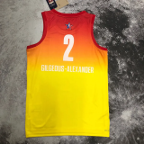 2023 ALL STAR GILGEOUS-ALEXANDER #2 Yellow Top Quality Hot Pressing NBA Jersey