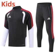 2026 AD Black Kids Half Pull Tracksuit