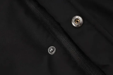 24-25 Napoli Black Hooded Windbreaker Fabric Cotton Coat