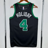 22-23 Celtics HOLIDAY #4 Black Top Quality Hot Pressing NBA Jersey (Trapeze Edition)