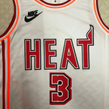 22-23 Heat WADE #3 White Top Quality Hot Pressing NBA Jersey (Retro Logo)