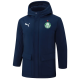 24-25 Palmeiras Royal Blue Hooded Windbreaker Fabric Cotton Coat