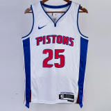 22-23 Pistons ROSE #25 White Top Quality Hot Pressing NBA Jersey