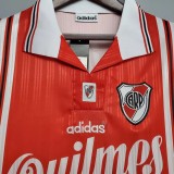 1995-1996 River Plate Away Red Retro Soccer Jersey