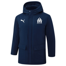 24-25 Marseille Royal Blue Hooded Windbreaker Fabric Cotton Coat (白标)