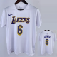 2023 LAKERS JAMES #6 White Quick drying T-shirt