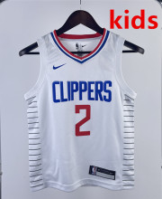 2023 Clippers LEONARD #2 White Top Quality Hot Pressing Kids NBA Jersey