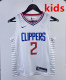2023 Clippers LEONARD #2 White Top Quality Hot Pressing Kids NBA Jersey