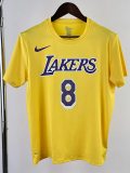 2023 LAKERS BRYANT #8 Yellow Quick drying T-shirt