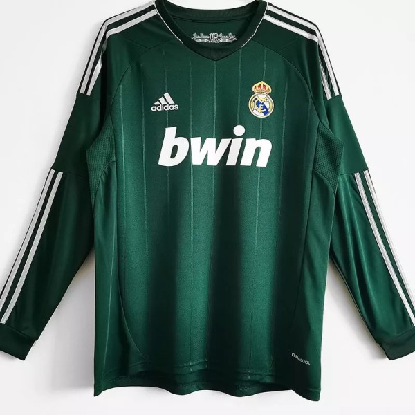 2012-2013 RMA Away Green Long Sleeve Retro Soccer Jersey