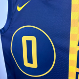 2017-2018 Indiana Pacers HALIBURTON #0 Blue City Edition Top Quality Hot Pressing NBA Jersey