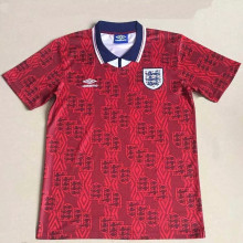 1994 England Away Red Retro Soccer Jersey