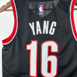 22-23 Trail Blazers YANG #16 Black Top Quality Hot Pressing NBA Jersey