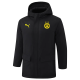 24-25 Dortmund Black Hooded Windbreaker Fabric Cotton Coat