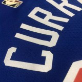 WARRIORS CURRY #30 Blue 75th Anniversary Retro NBA Jersey