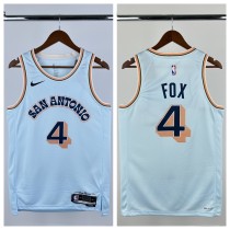 24-25 SA Spurs FOX #4 Light blue City Edition Top Quality Hot Pressing NBA Jersey