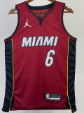 22-23 HEAT JAMES #6 Red Top Quality Hot Pressing NBA Jersey (Trapeze Edition)