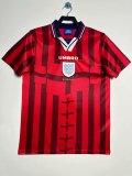 1998 England Away Red Retro Soccer Jersey