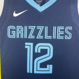 22-23 GRIZZLIES MORANT #12 Dark Blue Top Quality Hot Pressing NBA Jersey