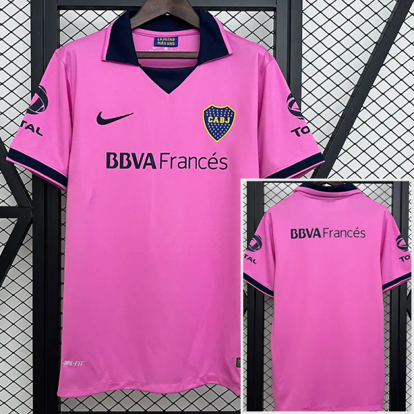 2013-2014 Boca Juniors Pink Retro Soccer Jersey
