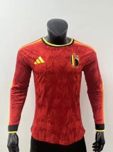 2026 World Cup Belgium Home Long sleeves Player Version Soccer Jersey