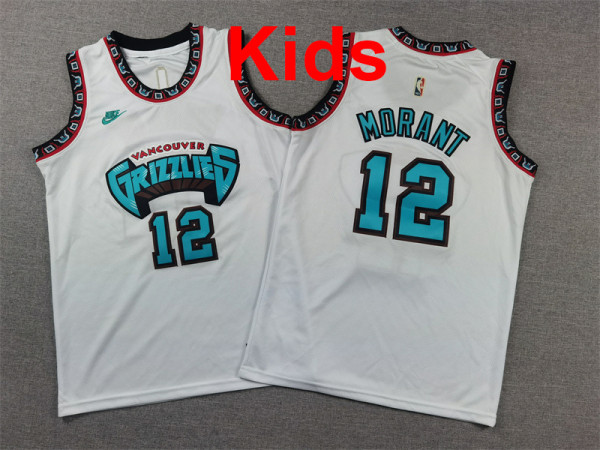 2026 Grizzlies Top Quality Hot Pressing Kids NBA Jersey