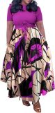 BFFBABY Plus Size Dress A Line Dresses for Women Summer Long Dresses with Sleeve Casual Belted
