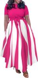 BFFBABY Plus Size Dress A Line Dresses for Women Summer Long Dresses with Sleeve Casual Belted