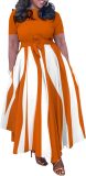 BFFBABY Plus Size Dress A Line Dresses for Women Summer Long Dresses with Sleeve Casual Belted