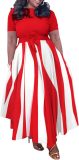 BFFBABY Plus Size Dress A Line Dresses for Women Summer Long Dresses with Sleeve Casual Belted