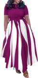 BFFBABY Plus Size Dress A Line Dresses for Women Summer Long Dresses with Sleeve Casual Belted