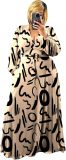 Plus Size Women's 2 Piece Outfits Casual Long Sleeve Wrap Crop Top Maxi Long Dress Flowy Matching Sets