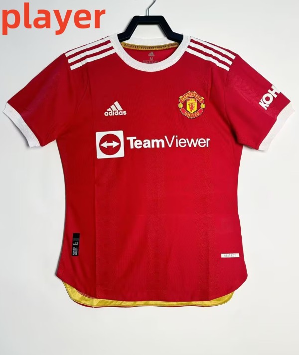 2021-2022 Man Utd Home Player Version Retro Soccer Jersey
