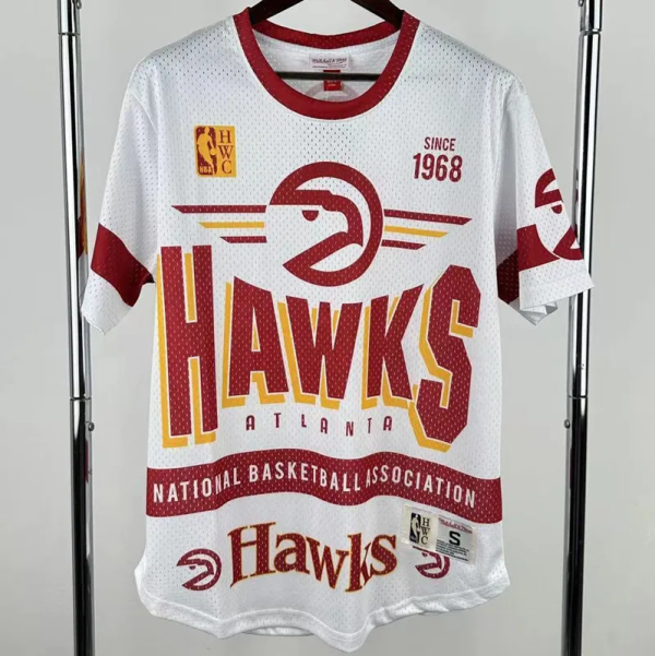 2026 Hawks White Retro High Quality Casual T-Shirt #MN