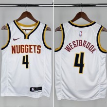 23-24 Nuggets WESTBROOK #4  White Top Quality Hot Pressing NBA Jersey