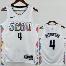 24-25 Nuggets WESTBROOK #4 White City Edition Top Quality Hot Pressing NBA Jersey