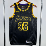 LAKERS TOSCANO #95 Black Top Quality Hot Pressing NBA Jersey