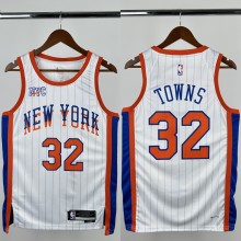24-25 KNICKS TOWNS #32 White City Edition Top Quality Hot Pressing NBA Jersey