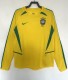 2002 Brazil Home Long sleeves Retro Soccer Jersey 