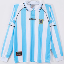 1996-1997 Argentina Home Long Sleeve Retro Soccer Jersey